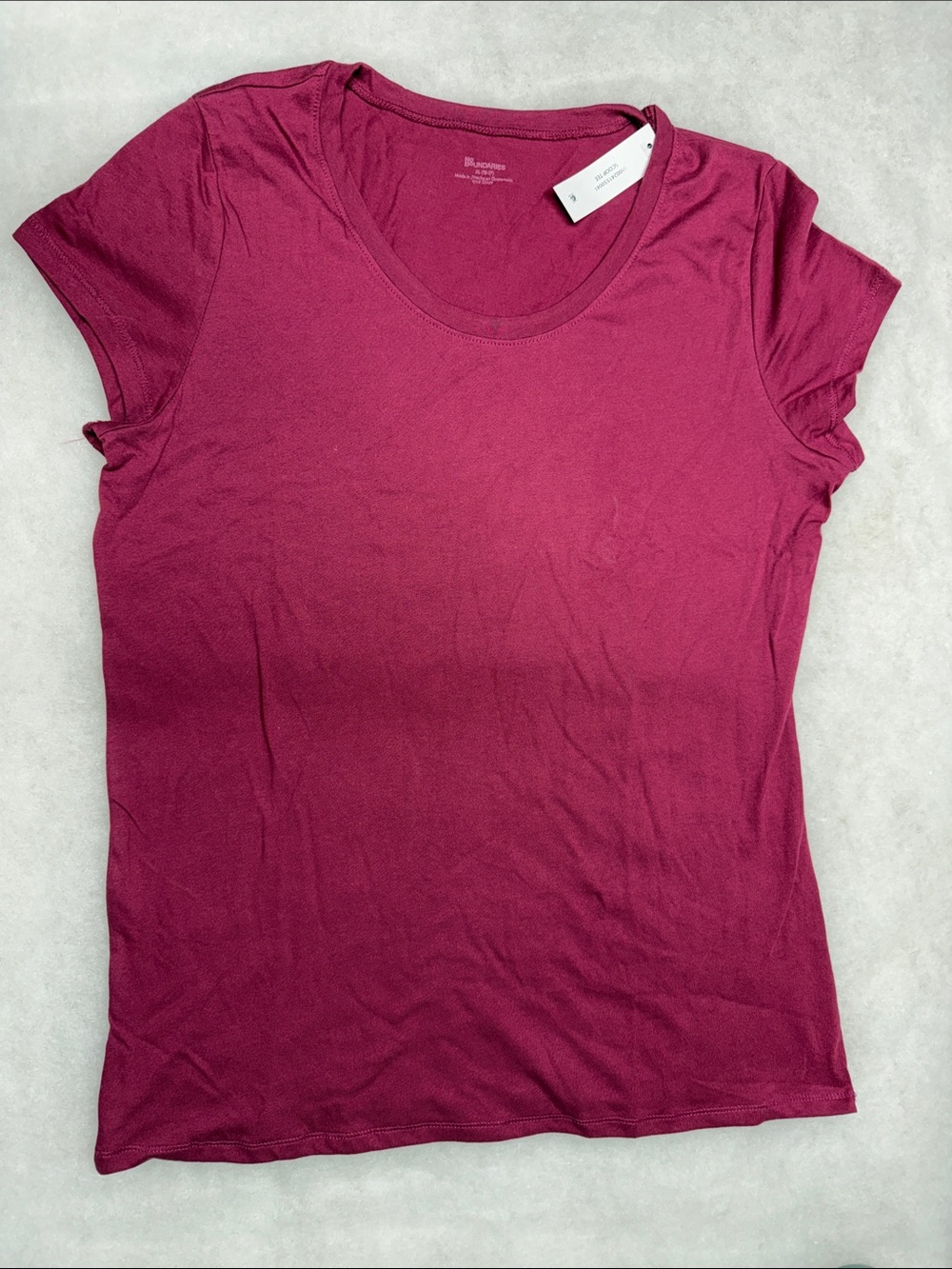 No Boundaries Short Sleeve Scoop Neck Tee - Plum